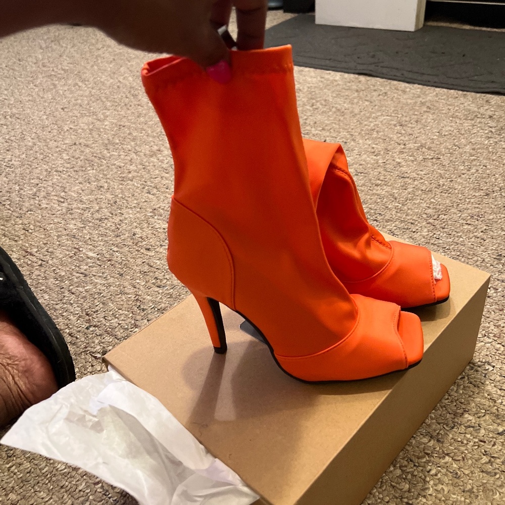 Orange peel toe booties